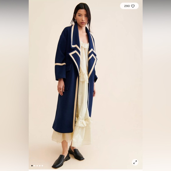 Nocturne X Free People Military Trimmed Overcoat - Picture 1 of 4